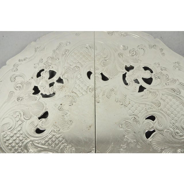 Mid 20th Century Vintage Gorham Yc49-1 Victorian Silver Plated Expanding Pot Trivet Hot Plate For Sale - Image 5 of 11