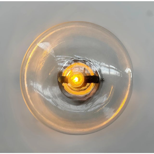 21st Century Polished Nickel and Clear Uno Flush Mount by Fabio LTD For Sale - Image 6 of 6
