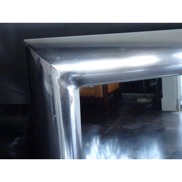 Vintage 1970s Mirror in Bullnose Aluminum Frame For Sale - Image 11 of 13