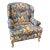 Custom Wingback Chair in Chintz Fabric For Sale