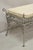 French Country Late 20th Century Decorator Wrought Iron Scrolling French Country Style Gray Lattice Bench For Sale - Image 3 of 12