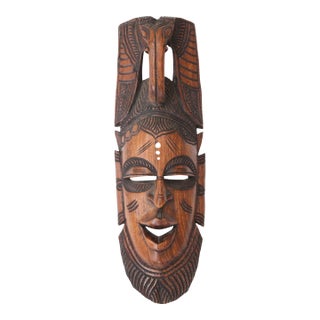 1980 Carved African Mask/Ghana/Tribal For Sale