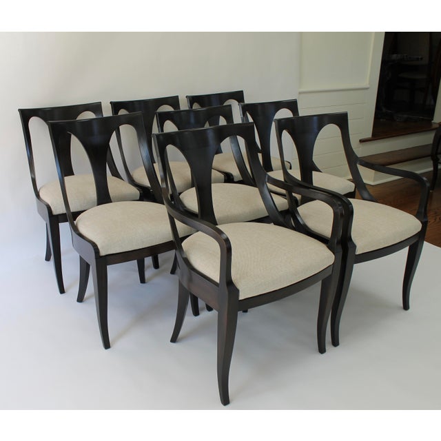 Vintage Kindel French Empire Style Ebony Stained Dining Chairs Set Of 8 Chairish