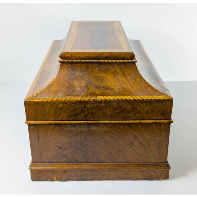 19th Century English or Italian Burl Walnut Document Box Casket For Sale - Image 4 of 12