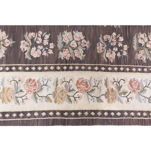 Traditional Antique Bessarabian Kilim Rug, Handwoven Floral Tapestry For Sale - Image 3 of 8