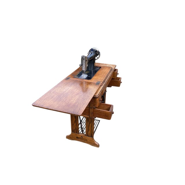 Vintage Singer Treadle Sewing Machine, 1950 For Sale - Image 4 of 14