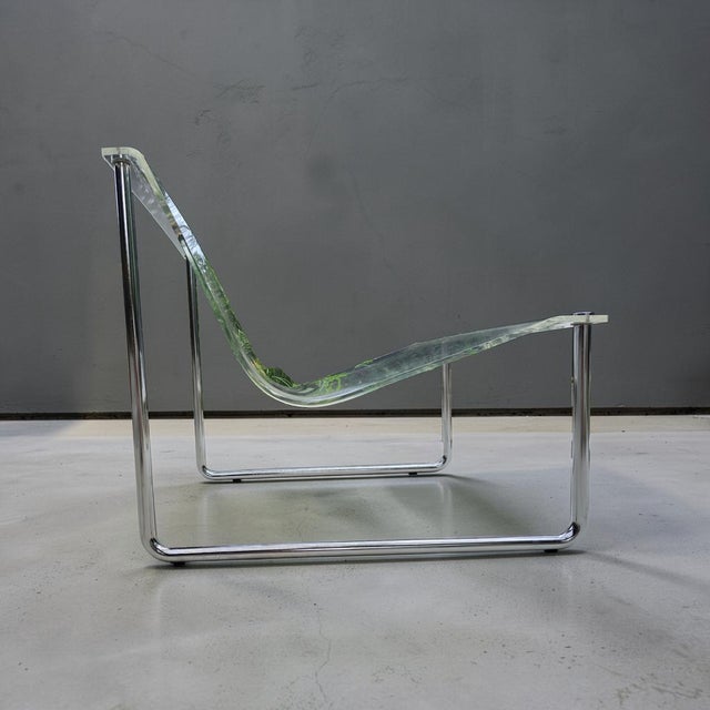 1960s Attributed to Charles Hollis Jones Lucite Sling Chair For Sale - Image 12 of 12