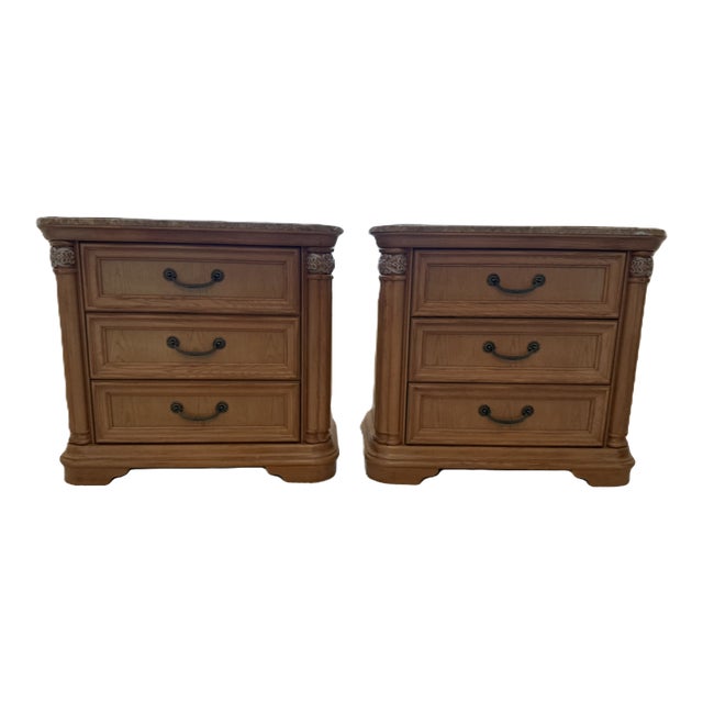 Stanley Coronation Bachelor's Chest With Cultured Marble Top (2) For Sale