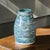 Aqua French Handcrafted Vase in Mixed Turquoise Clay, 1950 For Sale - Image 8 of 8