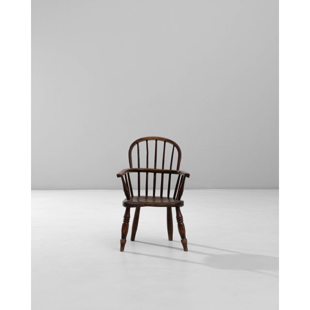 19th Century English Small Spindle-Back Wooden Armchair For Sale - Image 16 of 18