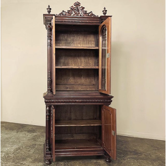 Mid 19th Century 19th Century French Napoleon III Period Neoclassical Mahogany Bookcase ~ Bibliotheque For Sale - Image 5 of 18
