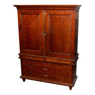 Mahogany Linen Press Cabinet For Sale