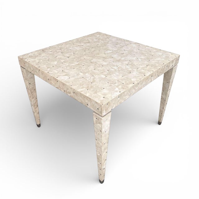 Modern Vintage Tessellated Stone & Silver Inlay Game Table For Sale - Image 3 of 6