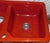 Red 1983 Vintage Kohler Epicurean Sequoia (Red) 4-Hole Acid Resistant Porcelain & Cast Iron 2 Basin Drainboard Kitchen Sink For Sale - Image 8 of 16