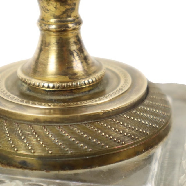 Empire Table Lamp in Cut Crystal with Diamond Pattern and Gilt Bronze, 1890s For Sale - Image 16 of 17