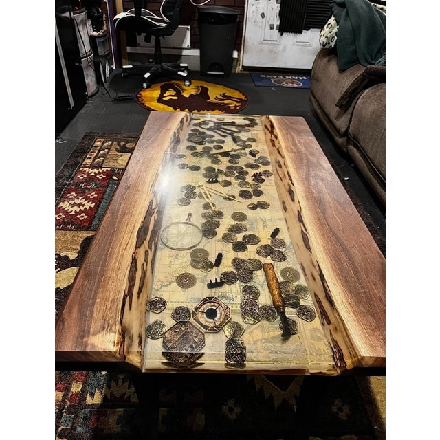 Pirate Themed Live Edge Wall Art/Epoxy River Table Top For Sale - Image 4 of 6