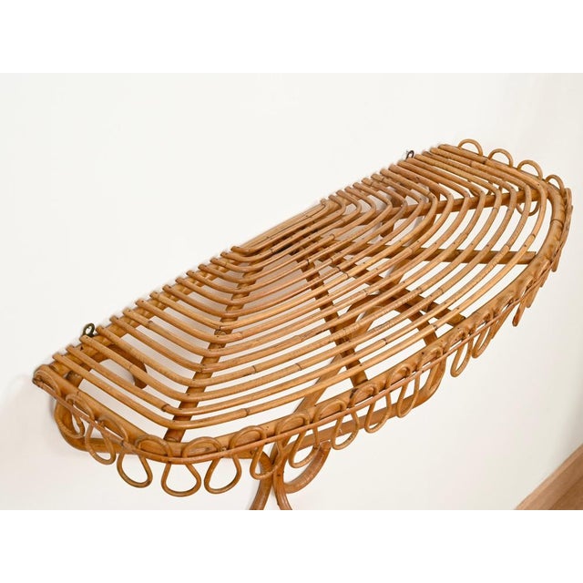 Large Wall Shelf in Rattan and Bamboo by Franco Albini, Italy, 1960 For Sale - Image 9 of 15