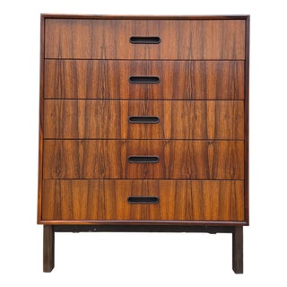 1970s Danish Modern Rosewood Dresser High Chest of Drawers For Sale