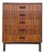 1970s Danish Modern Rosewood Dresser High Chest of Drawers For Sale