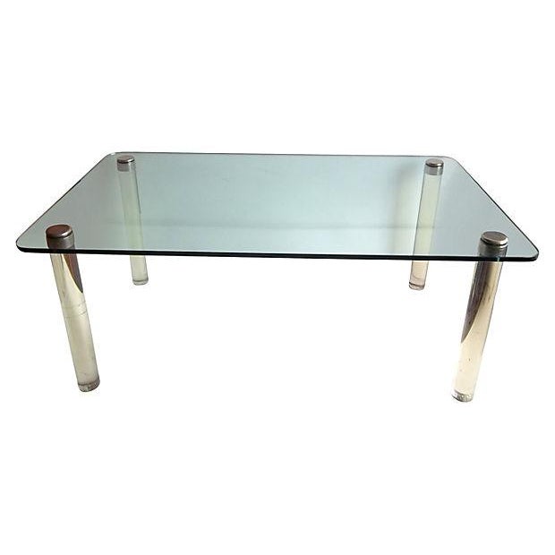 1960s Vintage Lucite & Glass Dining Table Chairish