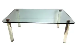 1960s Vintage Lucite & Glass Dining Table