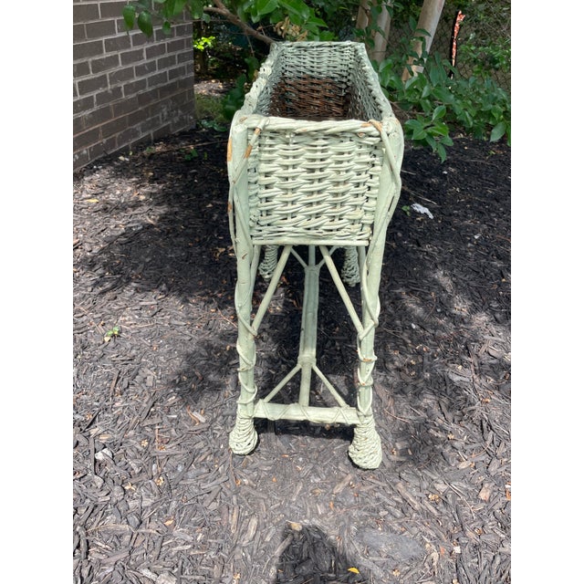 American Antique Woven Wicker Plant Box For Sale - Image 3 of 6