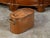 A large English copper braising pan from the mid 20th century, with lateral and top handles and weathered patina. Created...