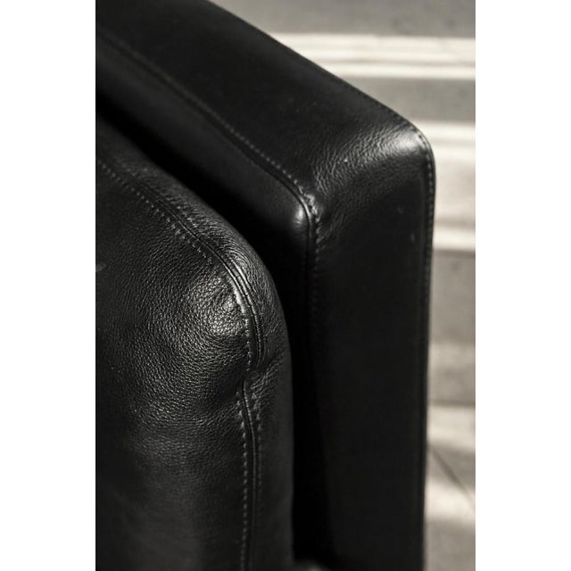 Mid-Century Danish Modern Two-Seater Black Leather Sofa, 1970s For Sale - Image 17 of 18