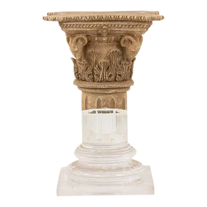 Lucite and Limestone Column or Pedestal