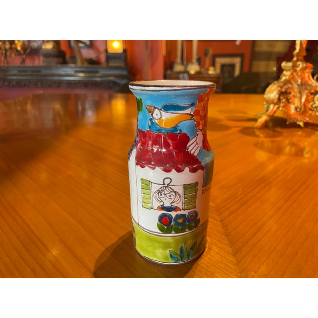 Folk Art Vintage Desimone Vase For Sale - Image 3 of 5