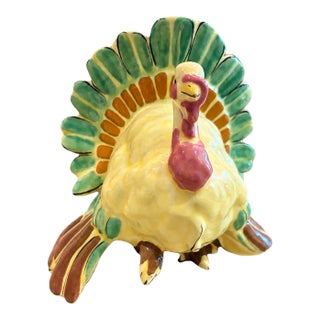 1950s Kay Finch California Hand-Painted Ceramic Turkey Figurine For Sale