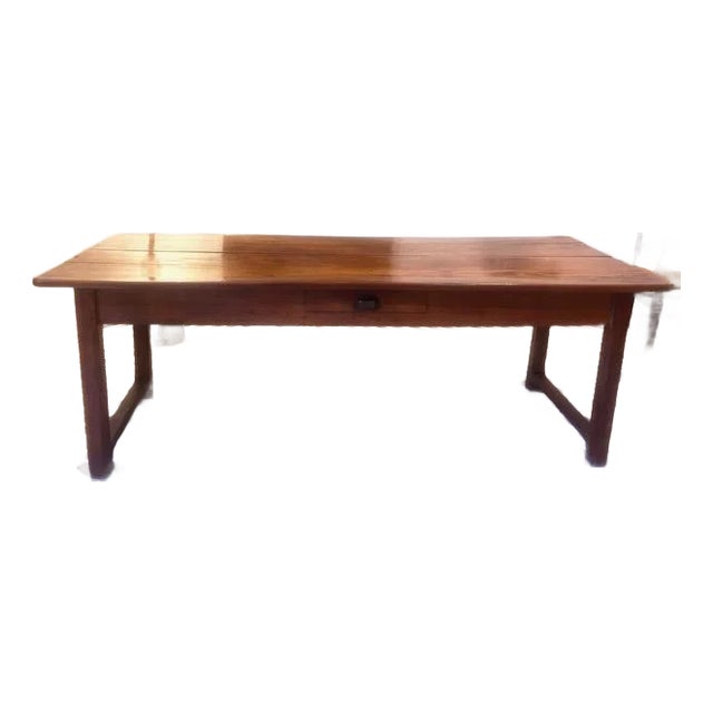 Antique French Provincial Fruitwood Farmhouse Table For Sale