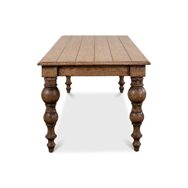French Country Country Oak Dining Table For Sale - Image 3 of 10