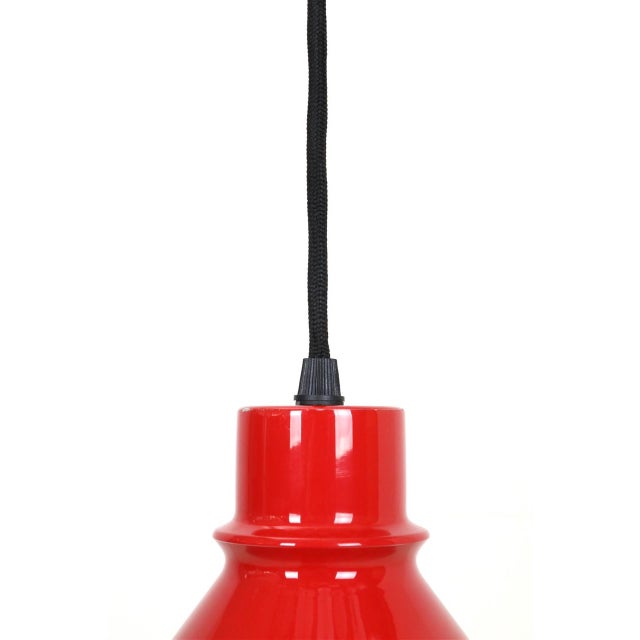 Red Danish Pendant Lights by Nordisk Solar Compagni, 1970s, Set of 2 For Sale - Image 8 of 17