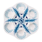 Italian Hand-Painted Ceramic Oyster Plate by Les-Ottomans For Sale