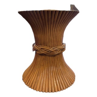 Mid 20th Century Sculptural Rattan Table Base (Glass Not Included) For Sale