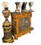 French Louis XVI Marble Top Display Commode Cabinet With Glass Door, Bronze Mounts & Gold Leaf Accents For Sale
