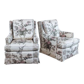 Pair of Henredon Club Chairs For Sale