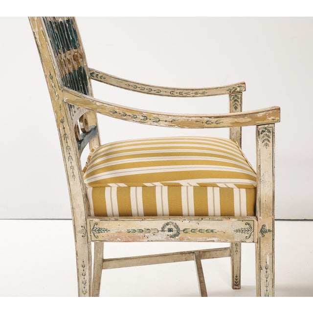 Gustavian (Swedish) Pair of 18th Century Swedish Polychrome Chairs For Sale - Image 3 of 14