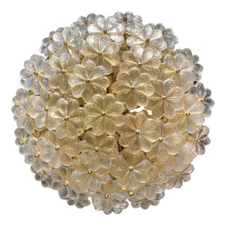 Ernst Palme Extra Large Floral Glass Flush Mount For Sale