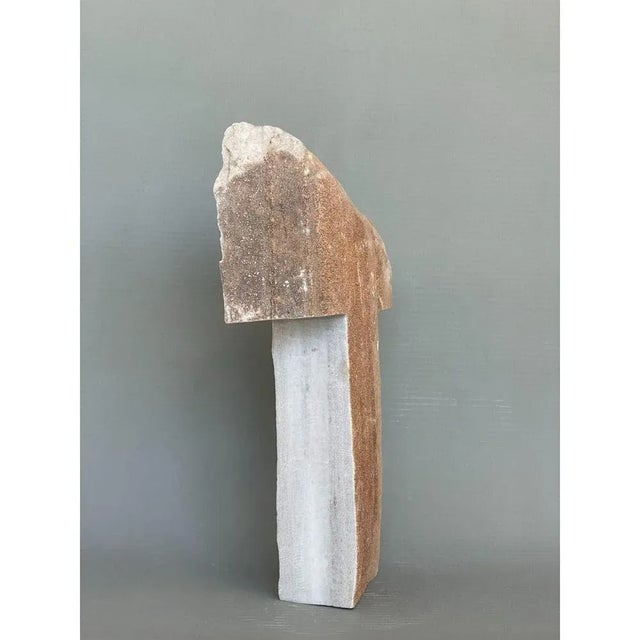 Nearly Cross Hand Carved Marble Sculpture by Tom Von Kaenel For Sale - Image 4 of 6