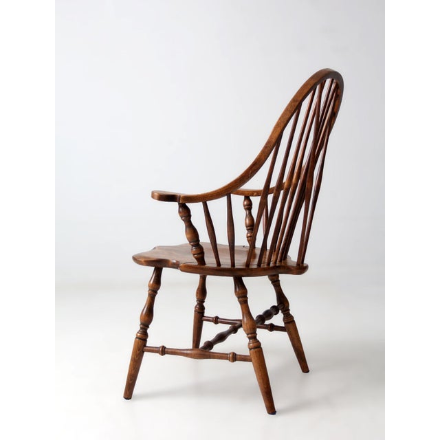 Early 20th Century Antique American Windsor Brace Back Armchair For Sale - Image 5 of 13