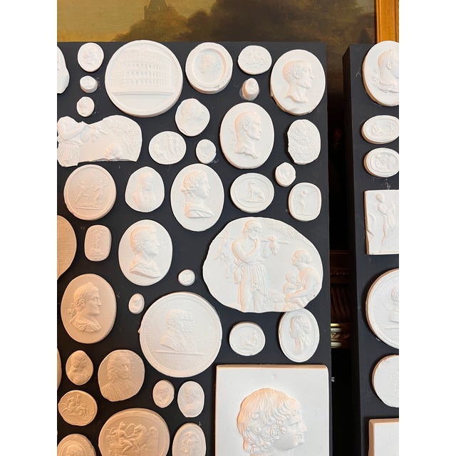 Large Pair of Grand Tour Revival Classical Intaglio and Cameo Casts & Wood Panels For Sale - Image 10 of 15