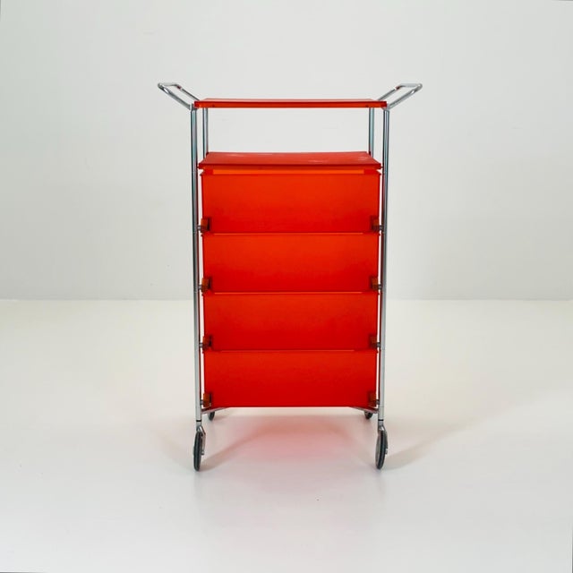 Mobil Storage Unit in Orange PMMA and Chrome by Antonio Citterio for Kartell, Italy, 1990s For Sale - Image 11 of 17