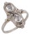 1910s Edwardian Rose Cut Diamond 14k White Gold Ring, Size 7.25 For Sale