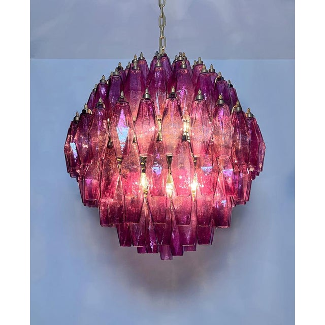 Purple Spherical Murano Polyhedrons Pendant Light, 1990s For Sale - Image 8 of 18