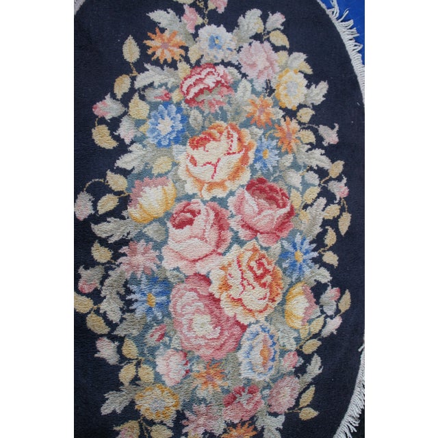 Karastan Decorette Floral Bouquet Modern Oval Area Rug Mat 60" For Sale - Image 6 of 14