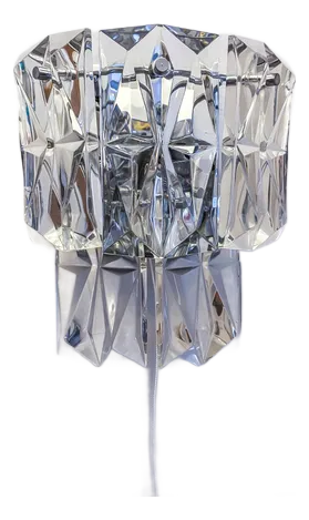 Hollywood Regency Hand Cut Crystal Glass Wall Lights from Kinkeldey, 1960s, Set of 2