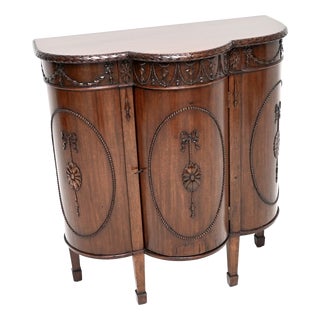 Antique Georgian Adam Style Bow Front Cabinet, 1790 For Sale