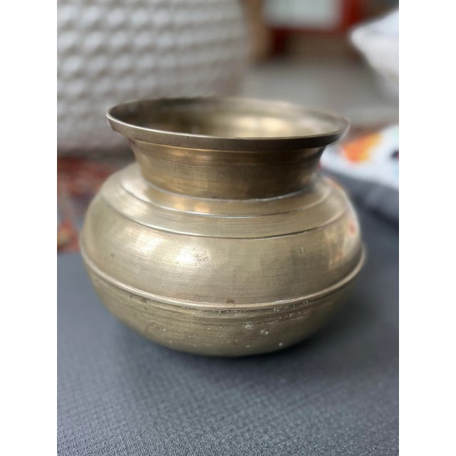 Mid-Century Handcrafted Brass Indian Water Pot For Sale - Image 4 of 9